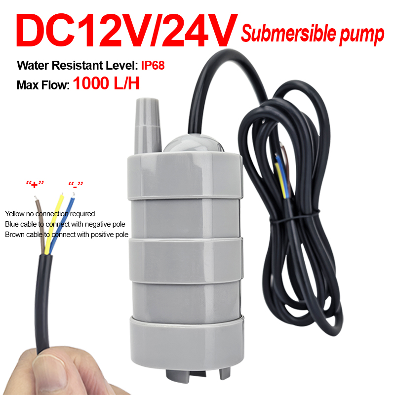 Water Pump Submersible - Portable DC12V/24V 1000L/H Brushless Motor Pump
