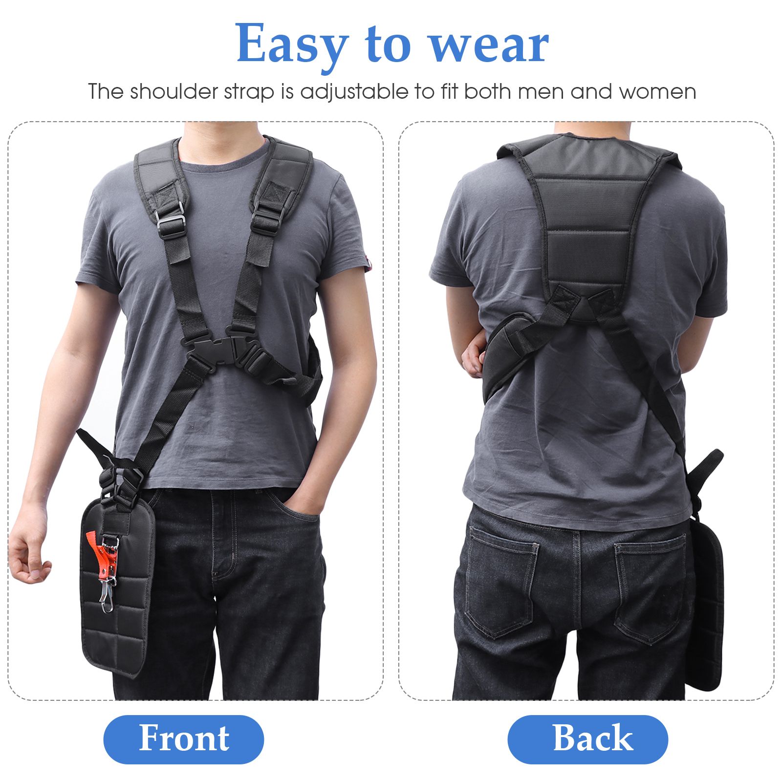 Garden Shredder Chipper - Grass Trimmer Shoulder Strap Durable Adjustable