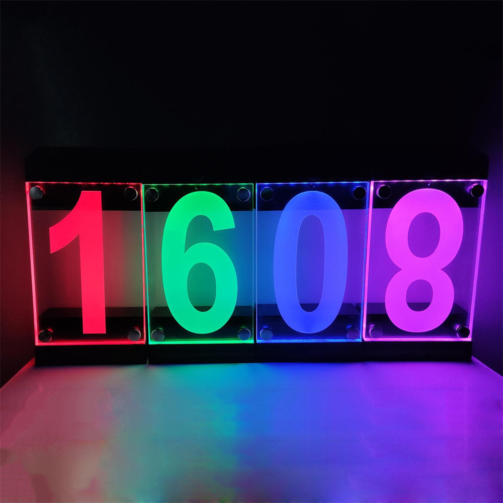 Outdoor Power Number - Solar Powered RGB Color House Number