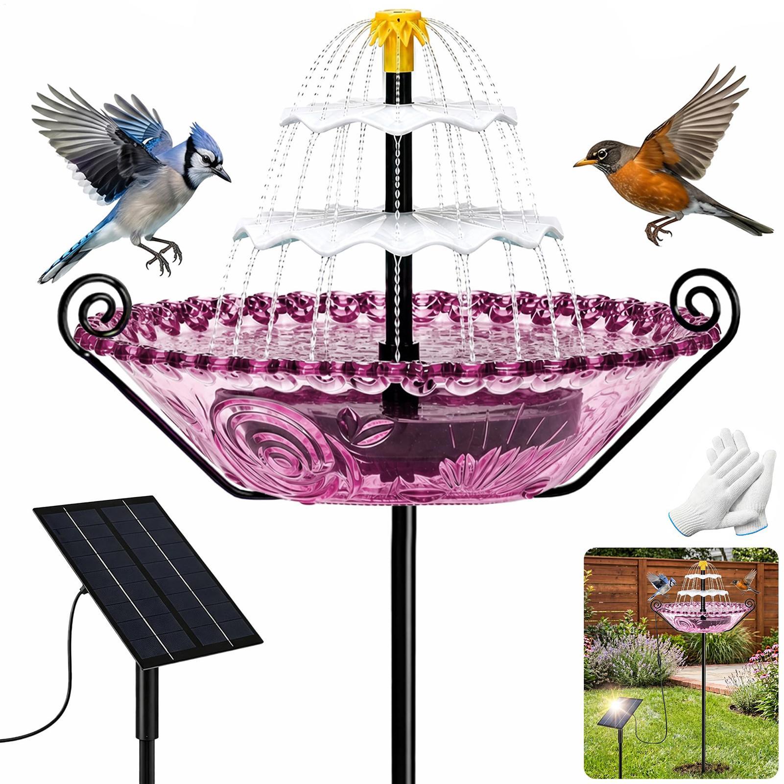 Bird Bath Solar Powered Bluebi - Power Outdoor 评论和价格