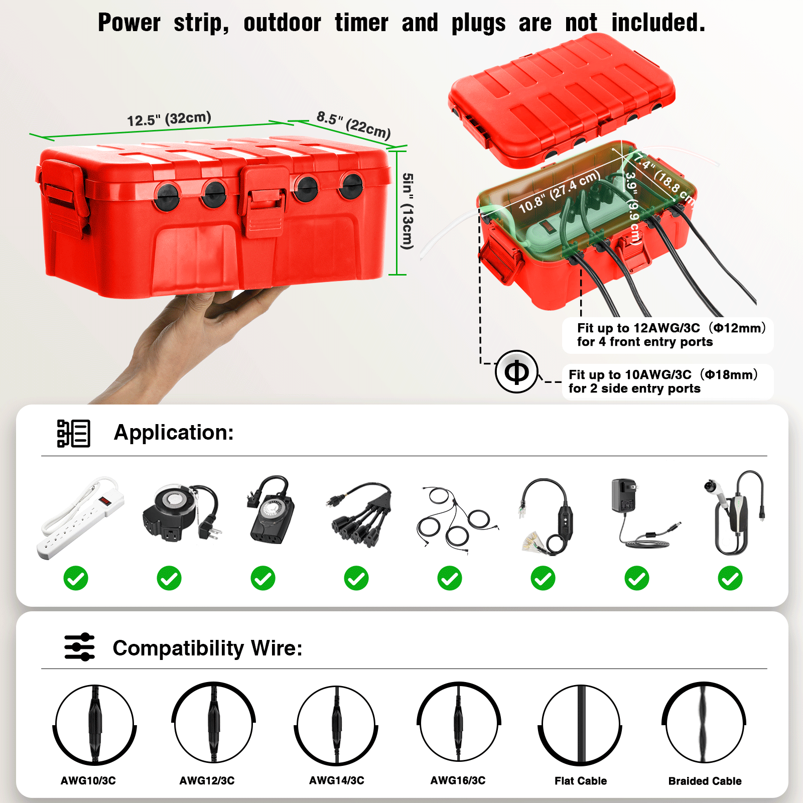 Weatherproof IP54 Outdoor Exte - Outdoor Power Outlet Extension 评论和价格