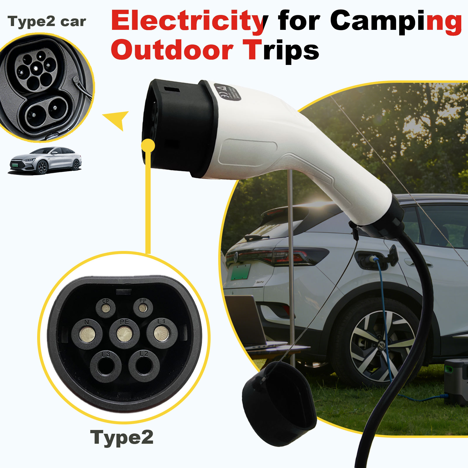 Type2 V2L Discharge Adapter 16 - Outdoor Power Outlet Extension 评论和价格