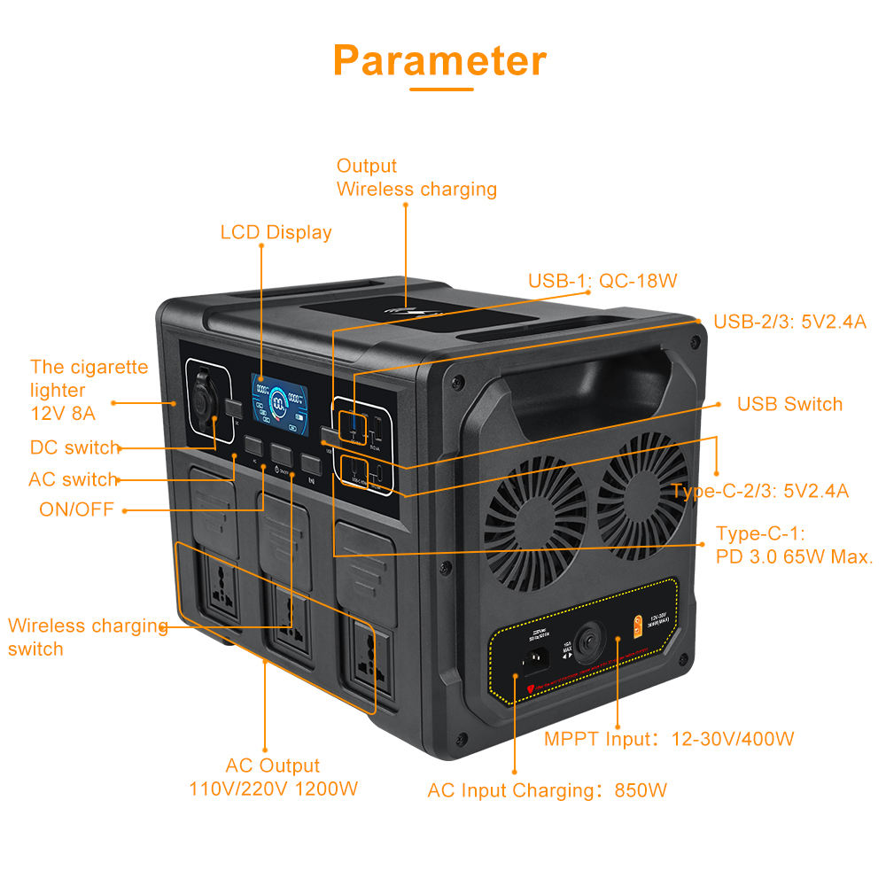 1200W Portable Solar Generator - Power Outdoor 评论和价格