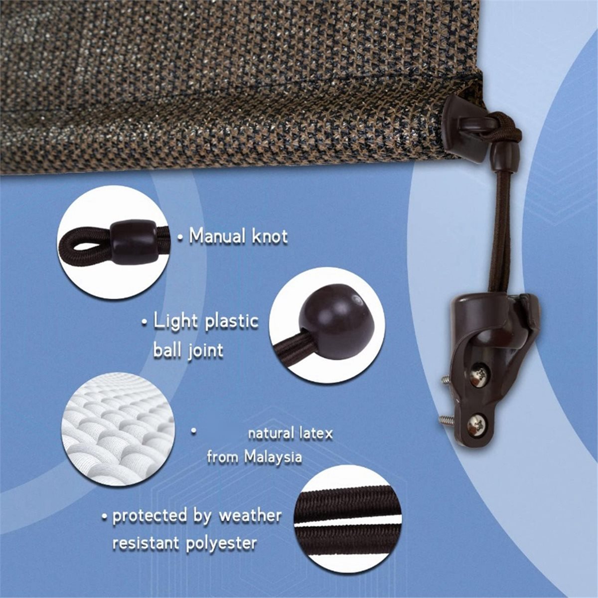 Sun Shading Bungee Kit & End C - Outdoor Power Blinds 评论和价格