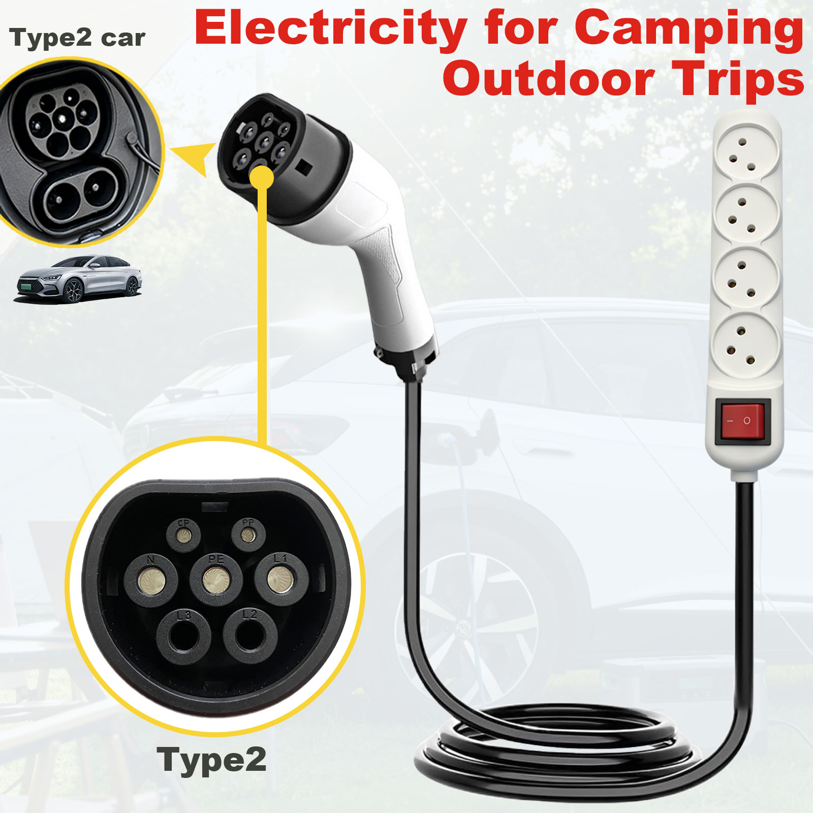 Type2 V2L Discharge Adapter Is - Outdoor Power Outlet Extension 评论和价格
