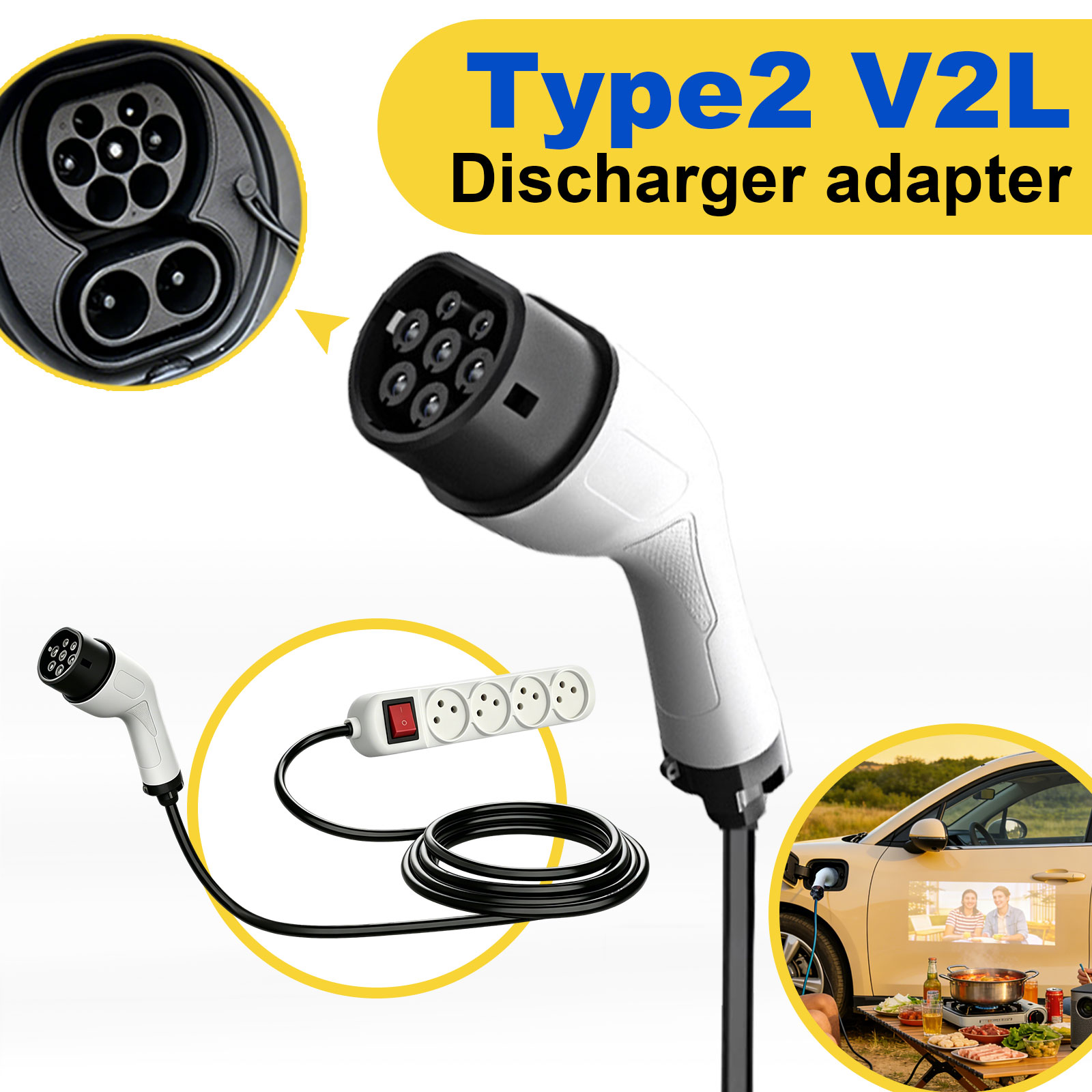 Type2 V2L Discharge Adapter Is - Outdoor Power Outlet Extension 评论和价格