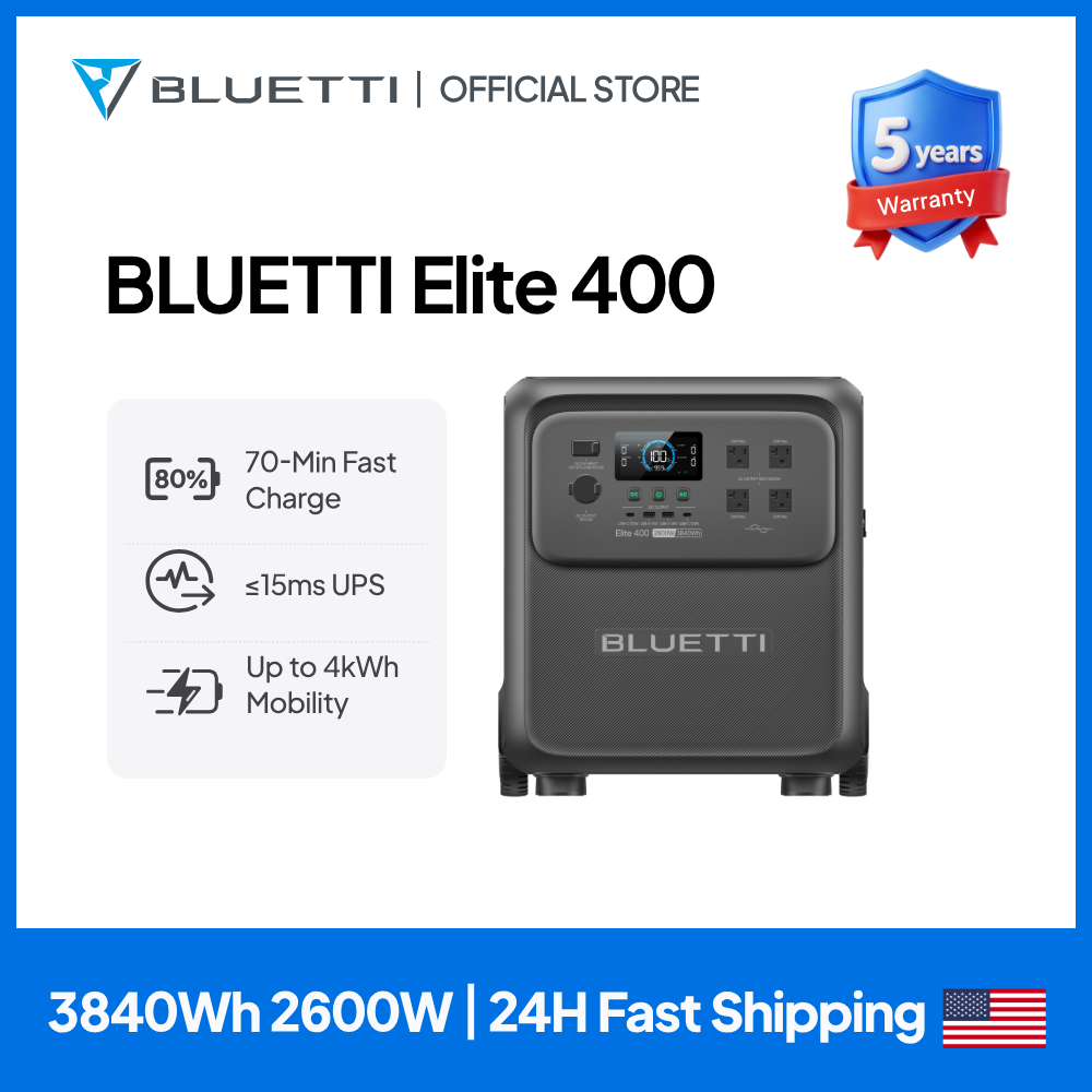 BLUETTI Elite 400 2600W 3840Wh - Outdoor Power Pack 评论和价格