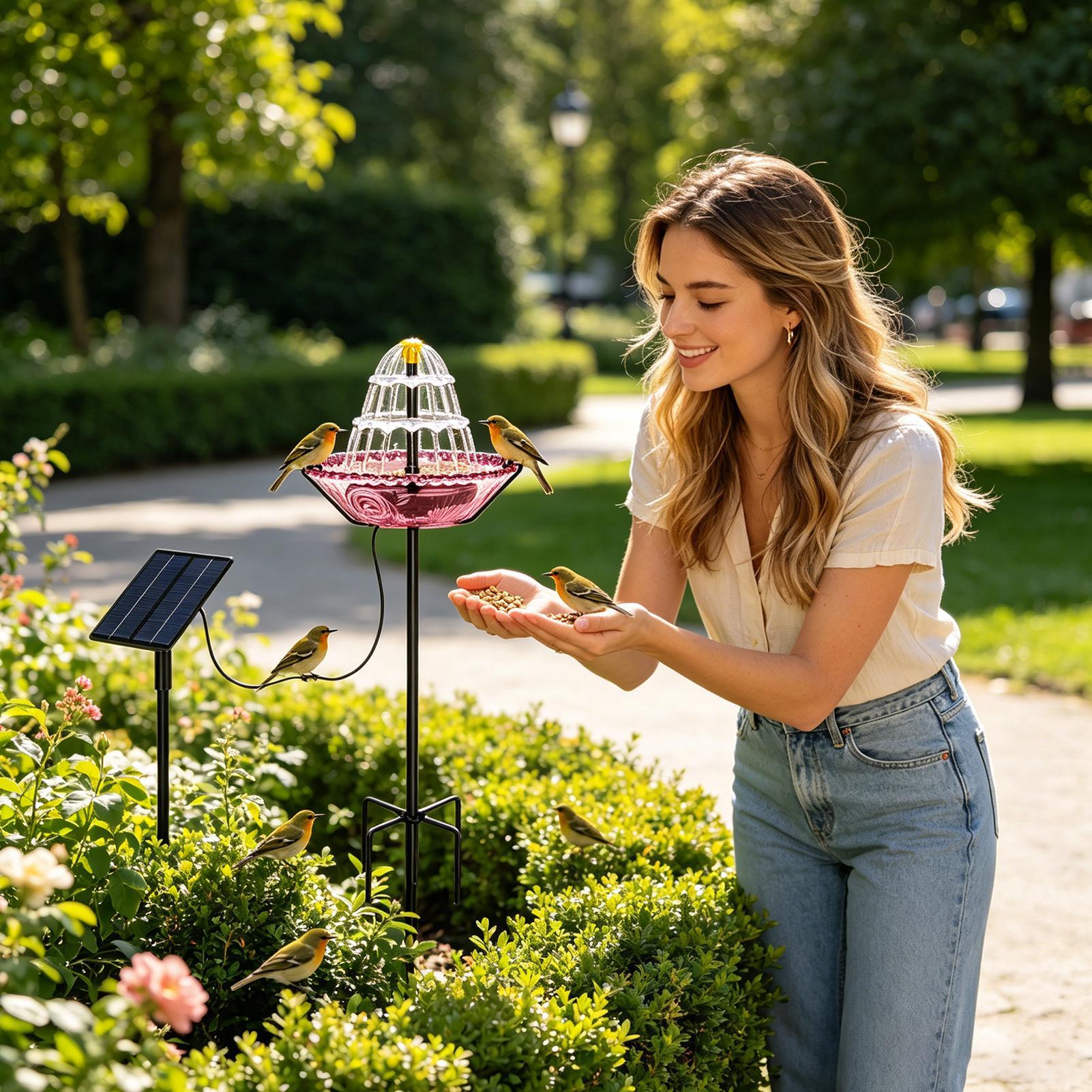 Bird Bath Solar Powered Garden - Power Outdoor 评论和价格