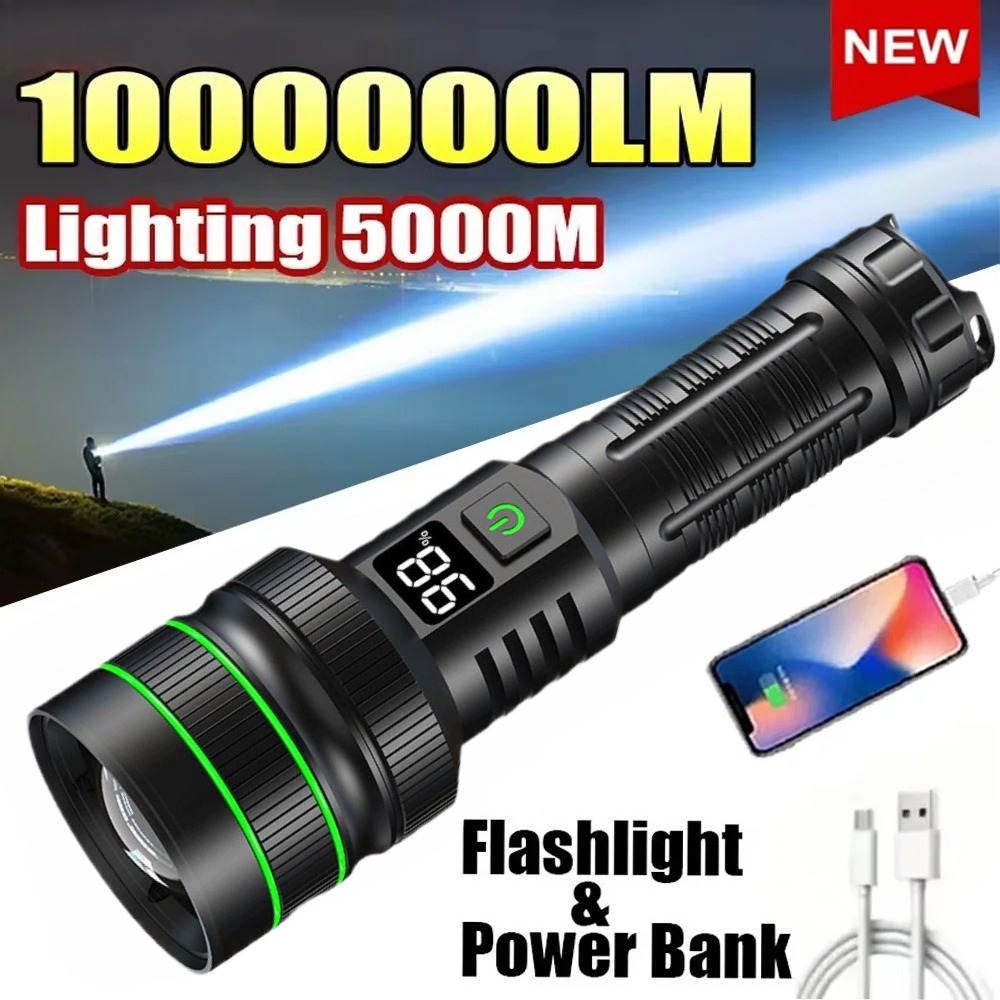 Powerful LED Flashlight Zoomab - Outdoor Power Bank 评论和价格